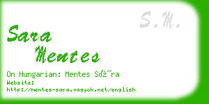 sara mentes business card